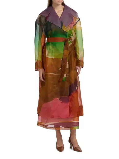 Ulla Johnson Women's Novalie Organza Silk Trench Coat - Nature Abhors A Vacuum | Thumbnail 3 Ulla Johnson Women's Novalie Organza Silk Trench Coat - Nature Abhors A Vacuum | Thumbnail 3