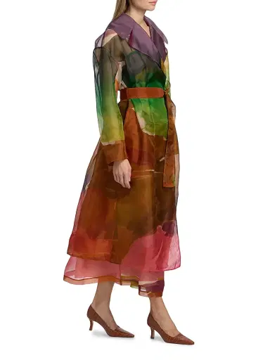 Ulla Johnson Women's Novalie Organza Silk Trench Coat - Nature Abhors A Vacuum | Thumbnail 4 Ulla Johnson Women's Novalie Organza Silk Trench Coat - Nature Abhors A Vacuum | Thumbnail 4