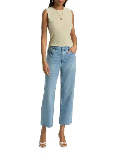 Frame Women's Off Duty Hang Stretch-Cotton Straight-Leg Crop Jeans - Frey | Thumbnail 2 Frame Women's Off Duty Hang Stretch-Cotton Straight-Leg Crop Jeans - Frey | Thumbnail 2