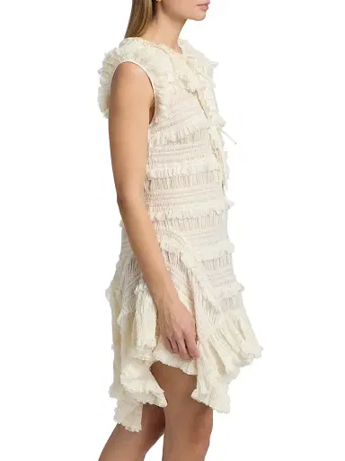 Aknvas Women's Nora Ruffled Shift Minidress - Cream - Size 2 | Thumbnail 4 Aknvas Women's Nora Ruffled Shift Minidress - Cream - Size 2 | Thumbnail 4
