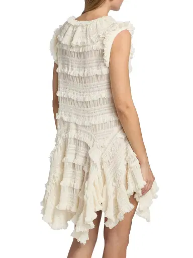 Aknvas Women's Nora Ruffled Shift Minidress - Cream - Size 2 | Thumbnail 5 Aknvas Women's Nora Ruffled Shift Minidress - Cream - Size 2 | Thumbnail 5