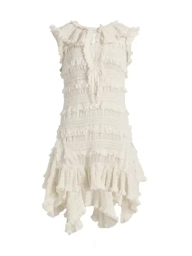 Aknvas Women's Nora Ruffled Shift Minidress - Cream - Size 2 | Thumbnail 1 Aknvas Women's Nora Ruffled Shift Minidress - Cream - Size 2 | Thumbnail 1