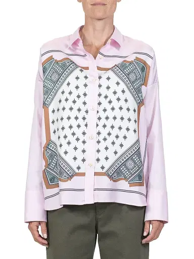 Callas Milano Women's Sirene Scarf-Front Shirt - Pink Multicolor | Thumbnail 2 Callas Milano Women's Sirene Scarf-Front Shirt - Pink Multicolor | Thumbnail 2