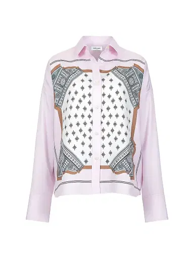 Callas Milano Women's Sirene Scarf-Front Shirt - Pink Multicolor | Thumbnail 1 Callas Milano Women's Sirene Scarf-Front Shirt - Pink Multicolor | Thumbnail 1