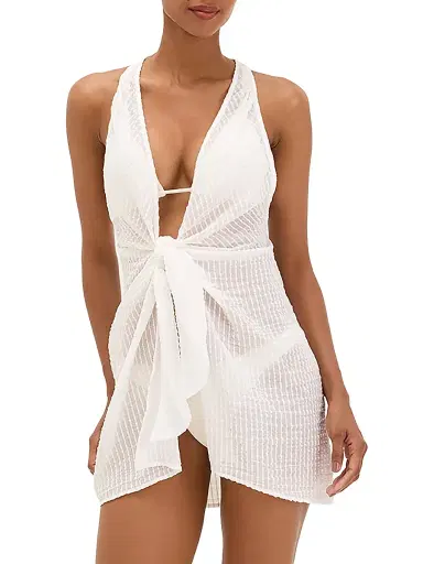 ViX by Paula Hermanny Women's Mita Cotton Sleeveless Cover-Up Minidress - Off White - Size XL | Thumbnail 3 ViX by Paula Hermanny Women's Mita Cotton Sleeveless Cover-Up Minidress - Off White - Size XL | Thumbnail 3