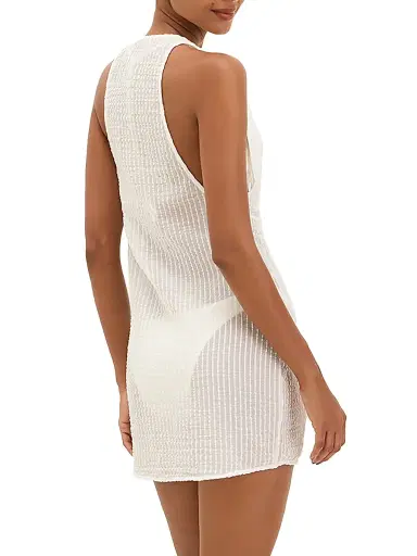 ViX by Paula Hermanny Women's Mita Cotton Sleeveless Cover-Up Minidress - Off White - Size XL | Thumbnail 4 ViX by Paula Hermanny Women's Mita Cotton Sleeveless Cover-Up Minidress - Off White - Size XL | Thumbnail 4
