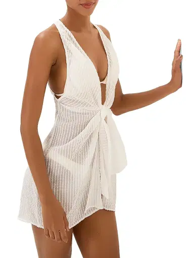 ViX by Paula Hermanny Women's Mita Cotton Sleeveless Cover-Up Minidress - Off White - Size XL | Thumbnail 5 ViX by Paula Hermanny Women's Mita Cotton Sleeveless Cover-Up Minidress - Off White - Size XL | Thumbnail 5