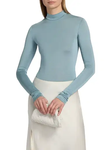 Lapointe Women's Jersey Slim-Fit Bodysuit - Light Slate - Size Large | Thumbnail 3 Lapointe Women's Jersey Slim-Fit Bodysuit - Light Slate - Size Large | Thumbnail 3