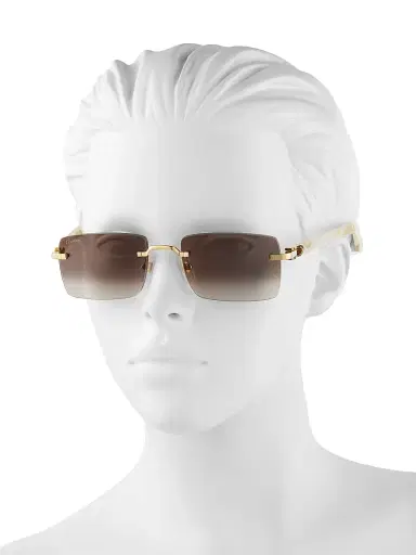 Cartier Men's 55MM Square Rimless Sunglasses - Gold | Thumbnail 4 Cartier Men's 55MM Square Rimless Sunglasses - Gold | Thumbnail 4