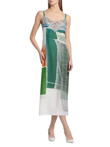 Jason Wu Collection Women's Platter Silk Midi-Slipdress - Blue Green Multi | Thumbnail 2 Jason Wu Collection Women's Platter Silk Midi-Slipdress - Blue Green Multi | Thumbnail 2