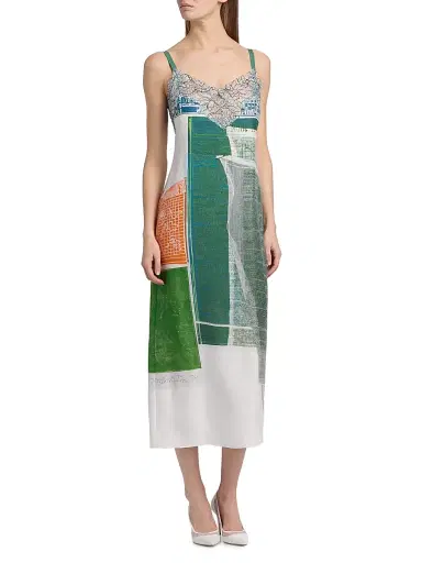Jason Wu Collection Women's Platter Silk Midi-Slipdress - Blue Green Multi | Thumbnail 3 Jason Wu Collection Women's Platter Silk Midi-Slipdress - Blue Green Multi | Thumbnail 3