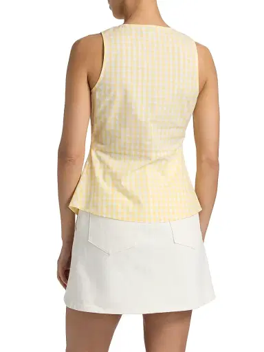 TANYA TAYLOR Women's Oscar Gingham Cotton Side Pleat Top | Thumbnail 5 TANYA TAYLOR Women's Oscar Gingham Cotton Side Pleat Top | Thumbnail 5