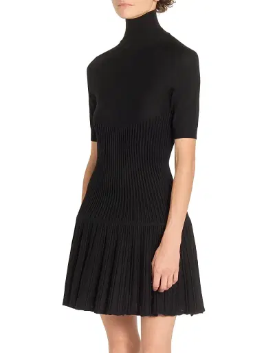 Alaïa Women's Rib-Knit Sculpted Minidress - Noir - Size 8 | Thumbnail 4 Alaïa Women's Rib-Knit Sculpted Minidress - Noir - Size 8 | Thumbnail 4