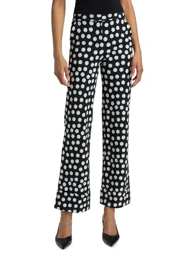 Chiara Boni La Petite Robe Women's Fredynah Polka Dot Jersey Kick-Flare Pants - Bette Big Black - Size 8 | Thumbnail 3 Chiara Boni La Petite Robe Women's Fredynah Polka Dot Jersey Kick-Flare Pants - Bette Big Black - Size 8 | Thumbnail 3
