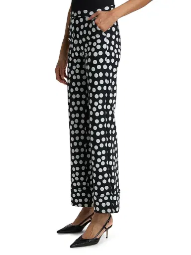 Chiara Boni La Petite Robe Women's Fredynah Polka Dot Jersey Kick-Flare Pants - Bette Big Black - Size 8 | Thumbnail 4 Chiara Boni La Petite Robe Women's Fredynah Polka Dot Jersey Kick-Flare Pants - Bette Big Black - Size 8 | Thumbnail 4