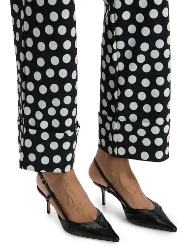 Chiara Boni La Petite Robe Women's Fredynah Polka Dot Jersey Kick-Flare Pants - Bette Big Black - Size 8 | Thumbnail 6 Chiara Boni La Petite Robe Women's Fredynah Polka Dot Jersey Kick-Flare Pants - Bette Big Black - Size 8 | Thumbnail 6