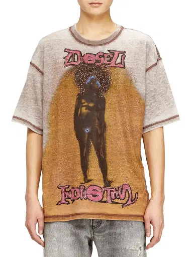 Diesel Men's Boxt Logo Crewneck T-Shirt - Brown | Thumbnail 3 Diesel Men's Boxt Logo Crewneck T-Shirt - Brown | Thumbnail 3