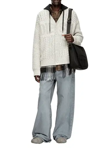 Diesel Men's K-Antoine Wool-Cotton Cardigan - Grey | Thumbnail 2 Diesel Men's K-Antoine Wool-Cotton Cardigan - Grey | Thumbnail 2