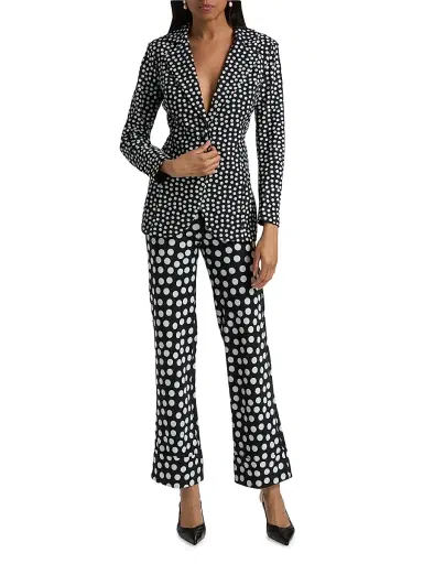 Chiara Boni La Petite Robe Women's Lua Polka Dot Single-Breasted Blazer - Bette Small Black - Size 6 | Thumbnail 2 Chiara Boni La Petite Robe Women's Lua Polka Dot Single-Breasted Blazer - Bette Small Black - Size 6 | Thumbnail 2