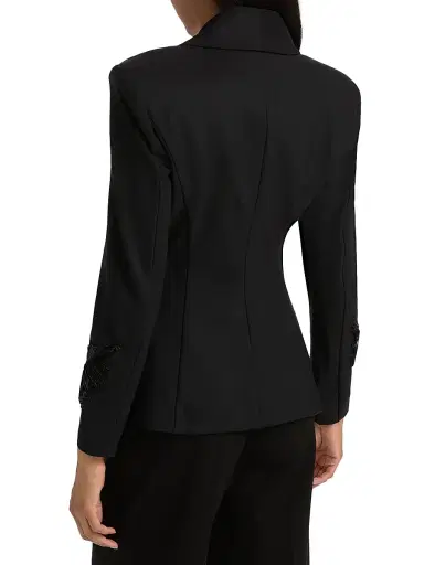Chiara Boni La Petite Robe Women's Bariel Beaded Cuff Blazer - Black - Size 2 | Thumbnail 5 Chiara Boni La Petite Robe Women's Bariel Beaded Cuff Blazer - Black - Size 2 | Thumbnail 5