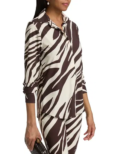 Chiara Boni La Petite Robe Women's Rosyna Zebra-StripedJersey Shirt - Marlene | Thumbnail 4 Chiara Boni La Petite Robe Women's Rosyna Zebra-StripedJersey Shirt - Marlene | Thumbnail 4