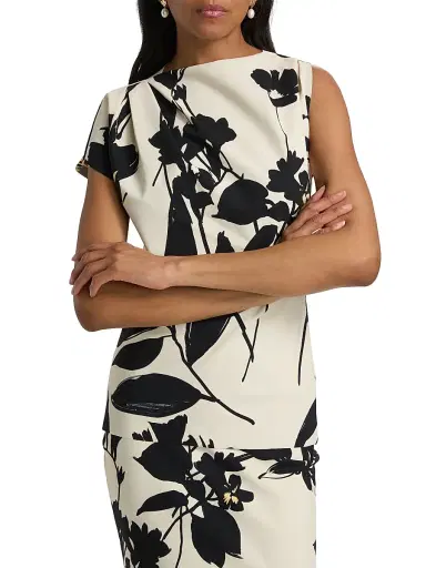 Chiara Boni La Petite Robe Women's Teruo Floral Asymmetric Top - Ava | Thumbnail 3 Chiara Boni La Petite Robe Women's Teruo Floral Asymmetric Top - Ava | Thumbnail 3