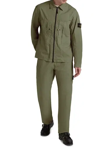 Stone Island Men's Cotton Ripstop Military Trousers - Military Green | Thumbnail 2 Stone Island Men's Cotton Ripstop Military Trousers - Military Green | Thumbnail 2