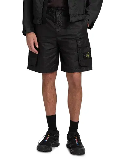 Stone Island Men's Logo Cargo Shorts - Black | Thumbnail 3 Stone Island Men's Logo Cargo Shorts - Black | Thumbnail 3