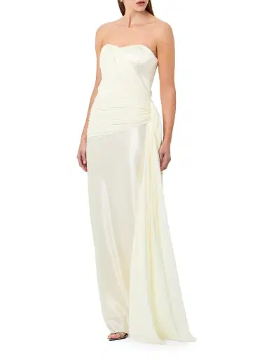 NICHOLAS Women's Milena Strapless Satin-Georgette Gown - | Thumbnail 3 NICHOLAS Women's Milena Strapless Satin-Georgette Gown - | Thumbnail 3