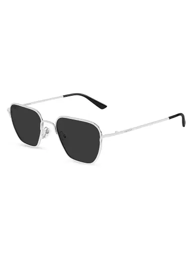 Alexander McQueen Men's Linear 50MM Rectangle Metal Sunglasses - Silver Black | Thumbnail 1 Alexander McQueen Men's Linear 50MM Rectangle Metal Sunglasses - Silver Black | Thumbnail 1