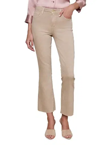 L'Agence Women's Kendra Cropped Flare Jeans - Biscuit - Size 32 | Thumbnail 2 L'Agence Women's Kendra Cropped Flare Jeans - Biscuit - Size 32 | Thumbnail 2