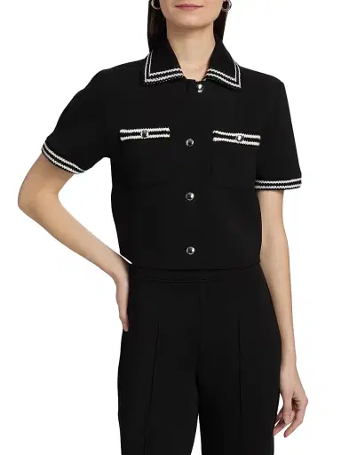 dh New York Women's Adeline Knit Bowling-Style Top - Black Combo | Thumbnail 3 dh New York Women's Adeline Knit Bowling-Style Top - Black Combo | Thumbnail 3