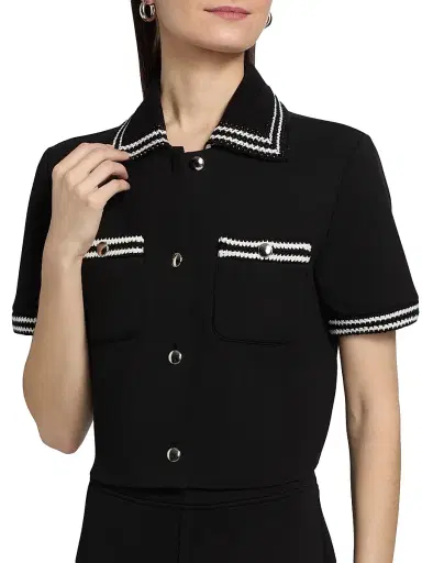 dh New York Women's Adeline Knit Bowling-Style Top - Black Combo | Thumbnail 6 dh New York Women's Adeline Knit Bowling-Style Top - Black Combo | Thumbnail 6