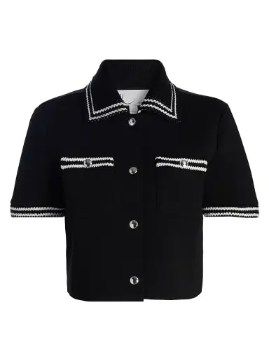 dh New York Women's Adeline Knit Bowling-Style Top - Black Combo | Thumbnail 1 dh New York Women's Adeline Knit Bowling-Style Top - Black Combo | Thumbnail 1