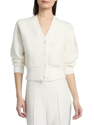 dh New York Women's Caitlin V-Neck Cardigan - White | Thumbnail 3 dh New York Women's Caitlin V-Neck Cardigan - White | Thumbnail 3