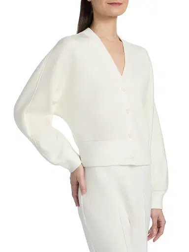 dh New York Women's Caitlin V-Neck Cardigan - White | Thumbnail 4 dh New York Women's Caitlin V-Neck Cardigan - White | Thumbnail 4