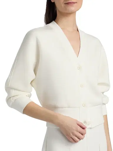 dh New York Women's Caitlin V-Neck Cardigan - White | Thumbnail 6 dh New York Women's Caitlin V-Neck Cardigan - White | Thumbnail 6