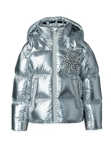 Mackage Little Girl's & Girl's Jesse Metallic Lustrous Down Jacket - Silver | Thumbnail 1 Mackage Little Girl's & Girl's Jesse Metallic Lustrous Down Jacket - Silver | Thumbnail 1