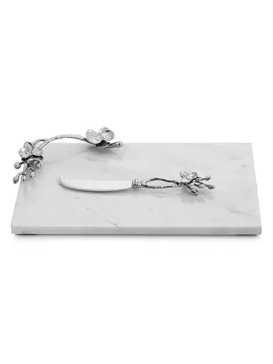 Michael Aram White Orchid Two-Piece Cheese Board & Knife Set | Thumbnail 1 Michael Aram White Orchid Two-Piece Cheese Board & Knife Set | Thumbnail 1