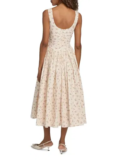 Markarian Women's Penelope Floral Cotton Keyhole Midi-Dress | Thumbnail 5 Markarian Women's Penelope Floral Cotton Keyhole Midi-Dress | Thumbnail 5