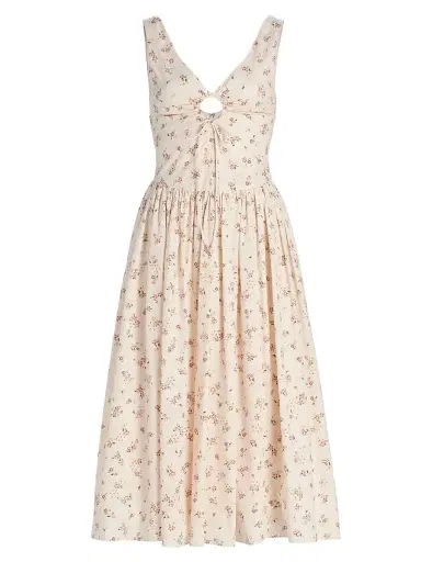 Markarian Women's Penelope Floral Cotton Keyhole Midi-Dress | Thumbnail 1 Markarian Women's Penelope Floral Cotton Keyhole Midi-Dress | Thumbnail 1