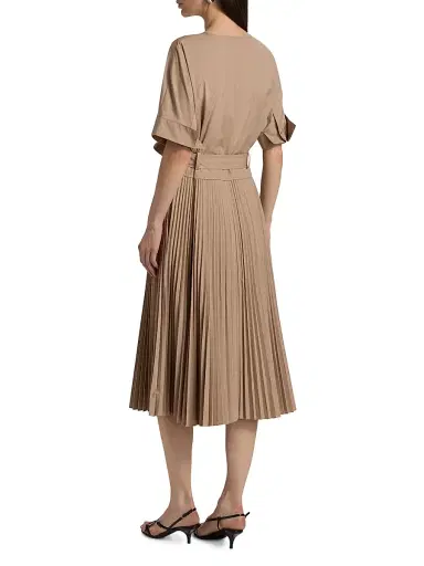Kobi Halperin Women's Loretta Pleated Cotton-Blend Shirtdress - Khaki | Thumbnail 5 Kobi Halperin Women's Loretta Pleated Cotton-Blend Shirtdress - Khaki | Thumbnail 5