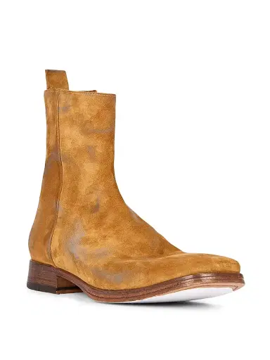 Acne Studios Men's Bebe Distressed Suede Boots - Sand Beige | Thumbnail 2 Acne Studios Men's Bebe Distressed Suede Boots - Sand Beige | Thumbnail 2