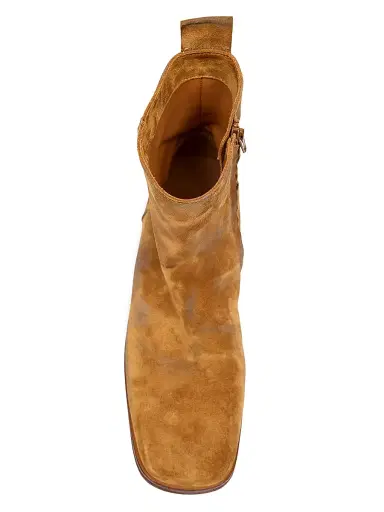 Acne Studios Men's Bebe Distressed Suede Boots - Sand Beige | Thumbnail 4 Acne Studios Men's Bebe Distressed Suede Boots - Sand Beige | Thumbnail 4