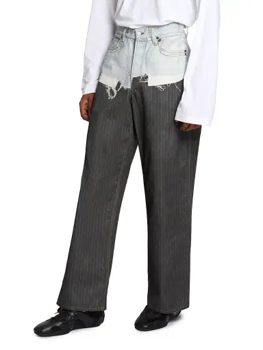 Acne Studios Men's Tlo Pinstripe Straight-Leg Jeans - Blue Black | Thumbnail 3 Acne Studios Men's Tlo Pinstripe Straight-Leg Jeans - Blue Black | Thumbnail 3