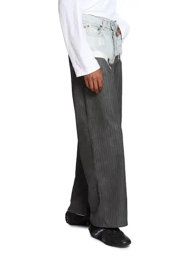 Acne Studios Men's Tlo Pinstripe Straight-Leg Jeans - Blue Black | Thumbnail 4 Acne Studios Men's Tlo Pinstripe Straight-Leg Jeans - Blue Black | Thumbnail 4