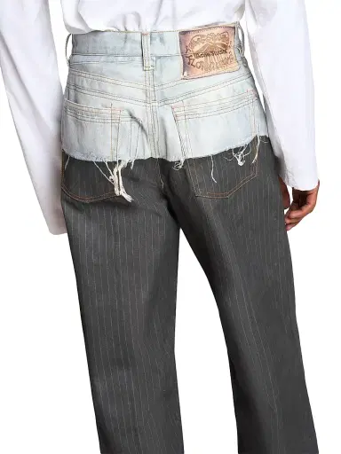 Acne Studios Men's Tlo Pinstripe Straight-Leg Jeans - Blue Black | Thumbnail 6 Acne Studios Men's Tlo Pinstripe Straight-Leg Jeans - Blue Black | Thumbnail 6