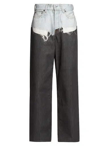 Acne Studios Men's Tlo Pinstripe Straight-Leg Jeans - Blue Black | Thumbnail 1 Acne Studios Men's Tlo Pinstripe Straight-Leg Jeans - Blue Black | Thumbnail 1