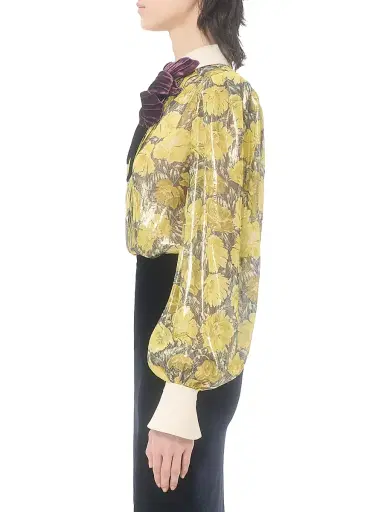 Valentino Garavani Women's Lurex Shirt with Après L'hiver Poppies Print | Thumbnail 3 Valentino Garavani Women's Lurex Shirt with Après L'hiver Poppies Print | Thumbnail 3
