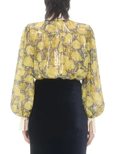 Valentino Garavani Women's Lurex Shirt with Après L'hiver Poppies Print | Thumbnail 4 Valentino Garavani Women's Lurex Shirt with Après L'hiver Poppies Print | Thumbnail 4